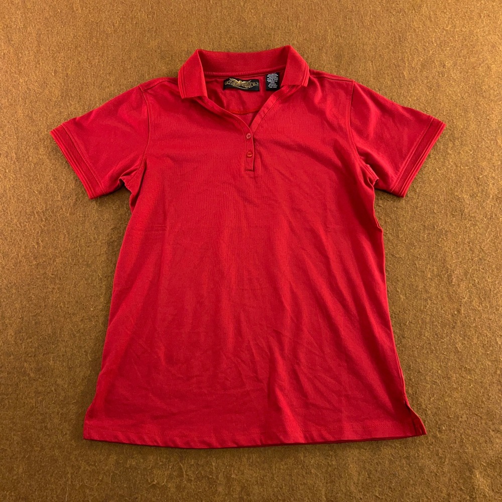Eagle Dry Goods Womens Small Red Short Sleeve Cotton Blend Polo Shirt